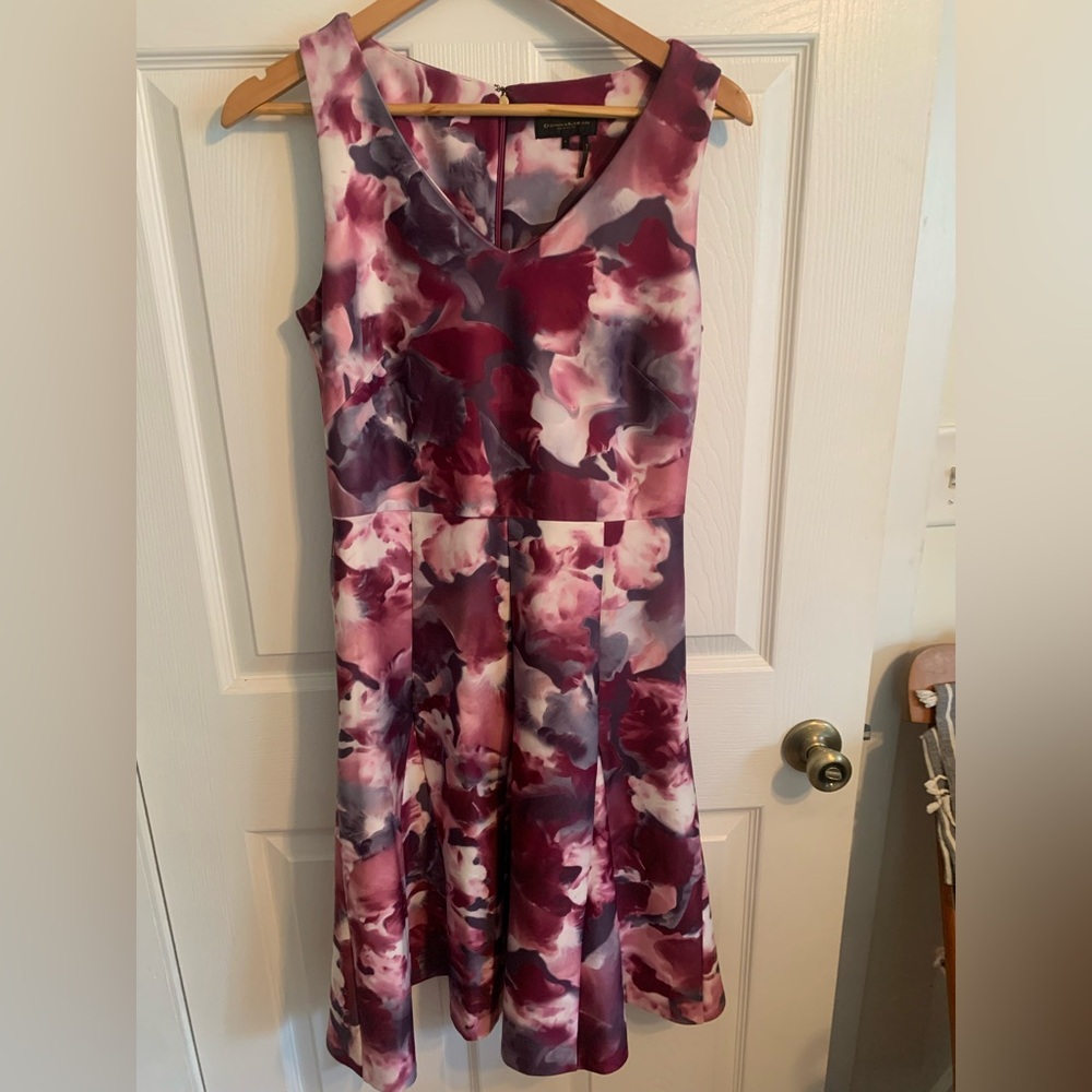 Donna Karan Pink and Purple  Midi Dress